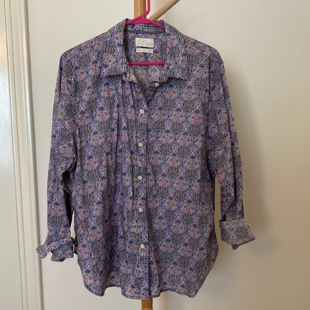 Liberty x J Crew cotton voile button down shirt